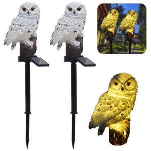 2pcs Garden Owl Solar Powered Led Light